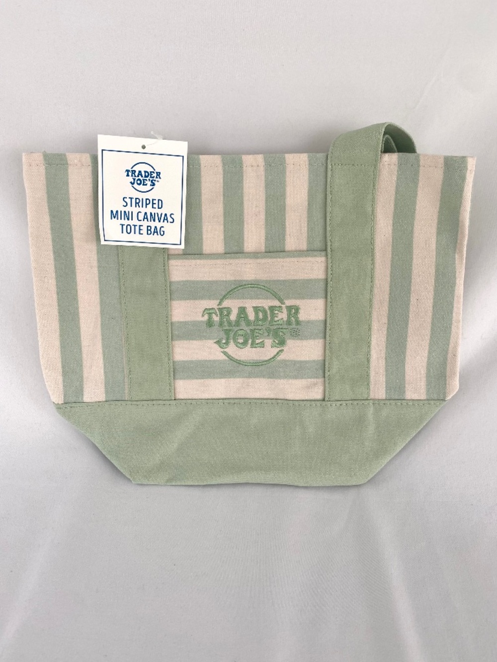 Trader Joe’s Pastel Striped Mini Tote Bag Bundle of 2 NWT - Picture 2 of 5